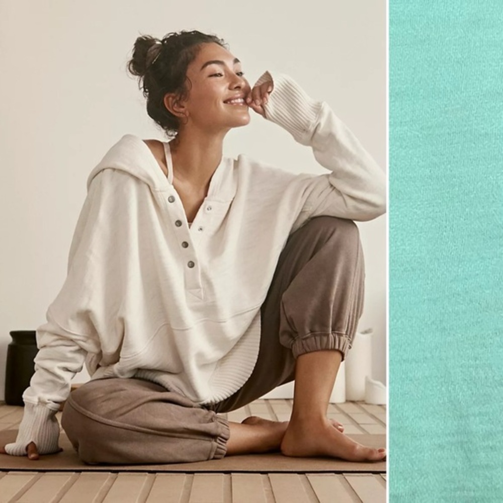FP Movement Honey Dove Pullover in Aqua/ Teal Green, size M NWOT